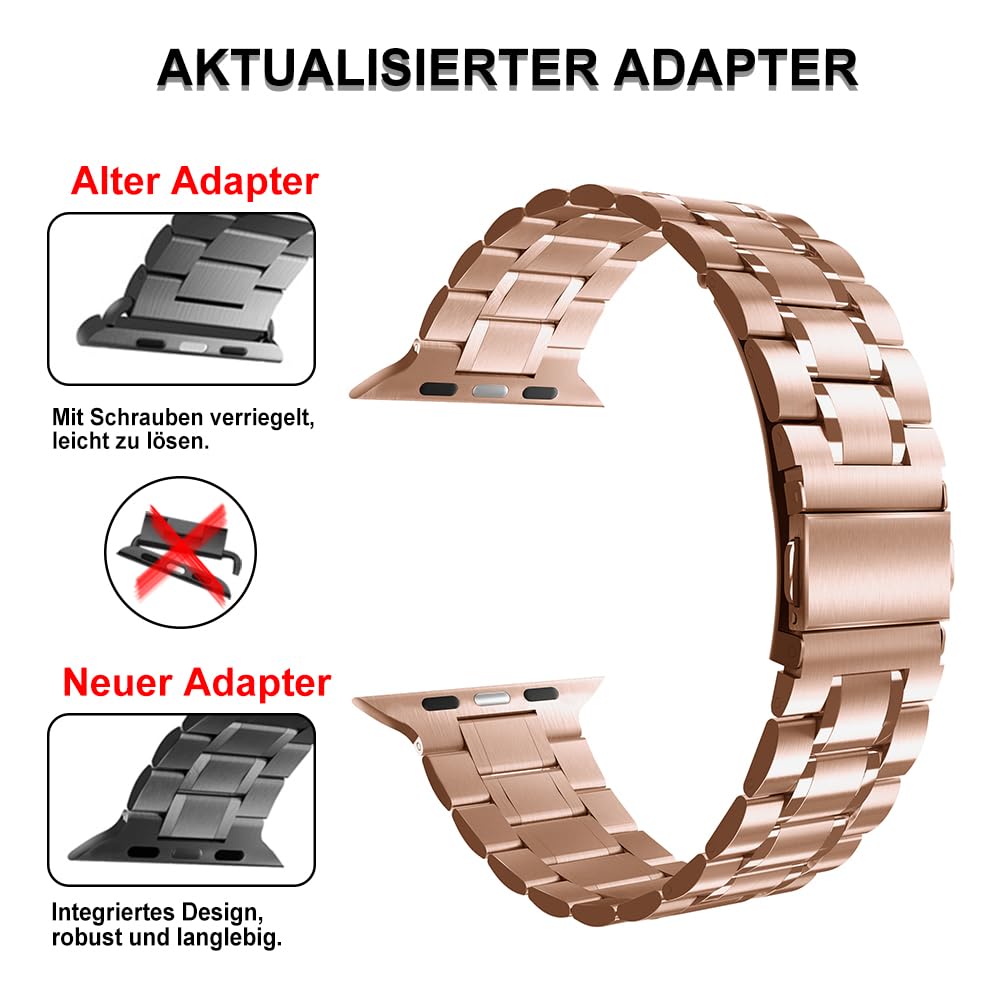 chuangshiji Metal Strap Compatible with Apple Watch Strap Series 9 8 7 6 5 4 3 2 1 SE - Image 3