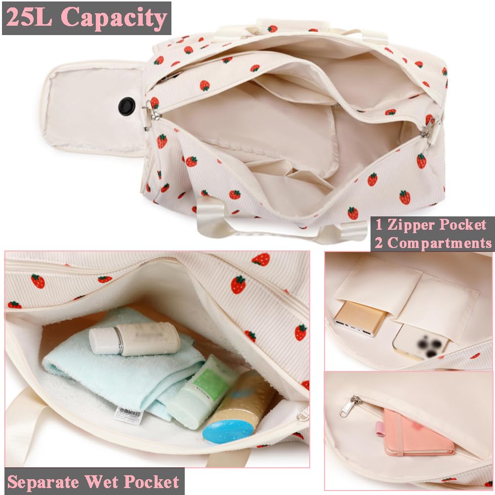 Kimwadalh Bolsa de Deporte Niña Bolsos de Viaje Niñas Bolsa de Fin de Semana Chicas Bolsa de Danza Baile,Bolsas de Deporte con Compartimento para Zapatos y Bolsa Húmeda