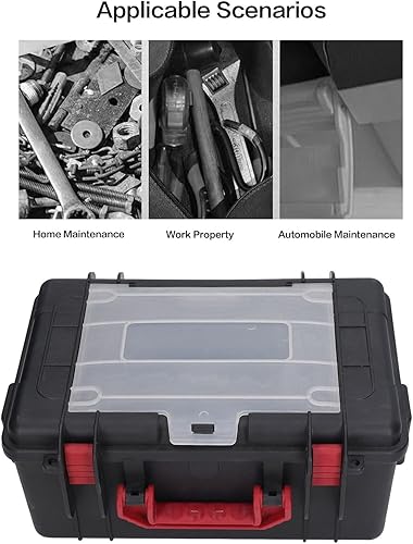 Miniatura 4 de Caja de herramientas organizadora negra multifuncional caja de herramientas portátil de plástico para organización de piezas, compartimento de