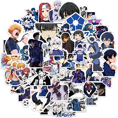 Blue Lock Stickers,50PCS Hot Cartoon Anime Vinyl Sticker for Water Bottle Laptop Phone Scrapbooking...