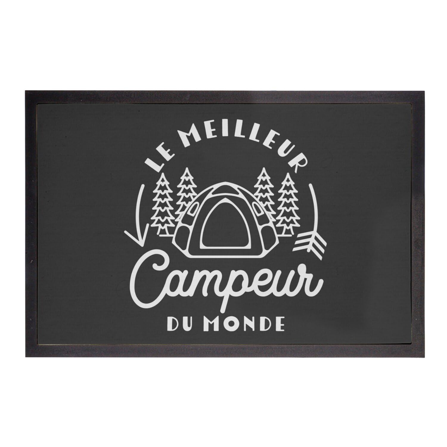 Paillasson noir 60x40cm durable et résistant pour l'entrée des vans et camping-cars