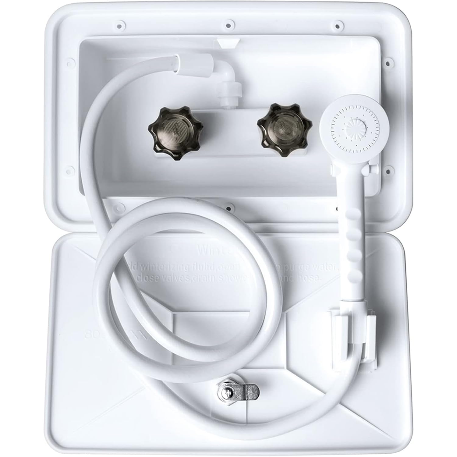 Kit de Caja de Ducha Exterior para Caravana,Kit De Caja De Ducha Con Interruptor De Frío Y Calor Con Cerradura, Ducha De Camping Para Autocaravana Marina Caravana