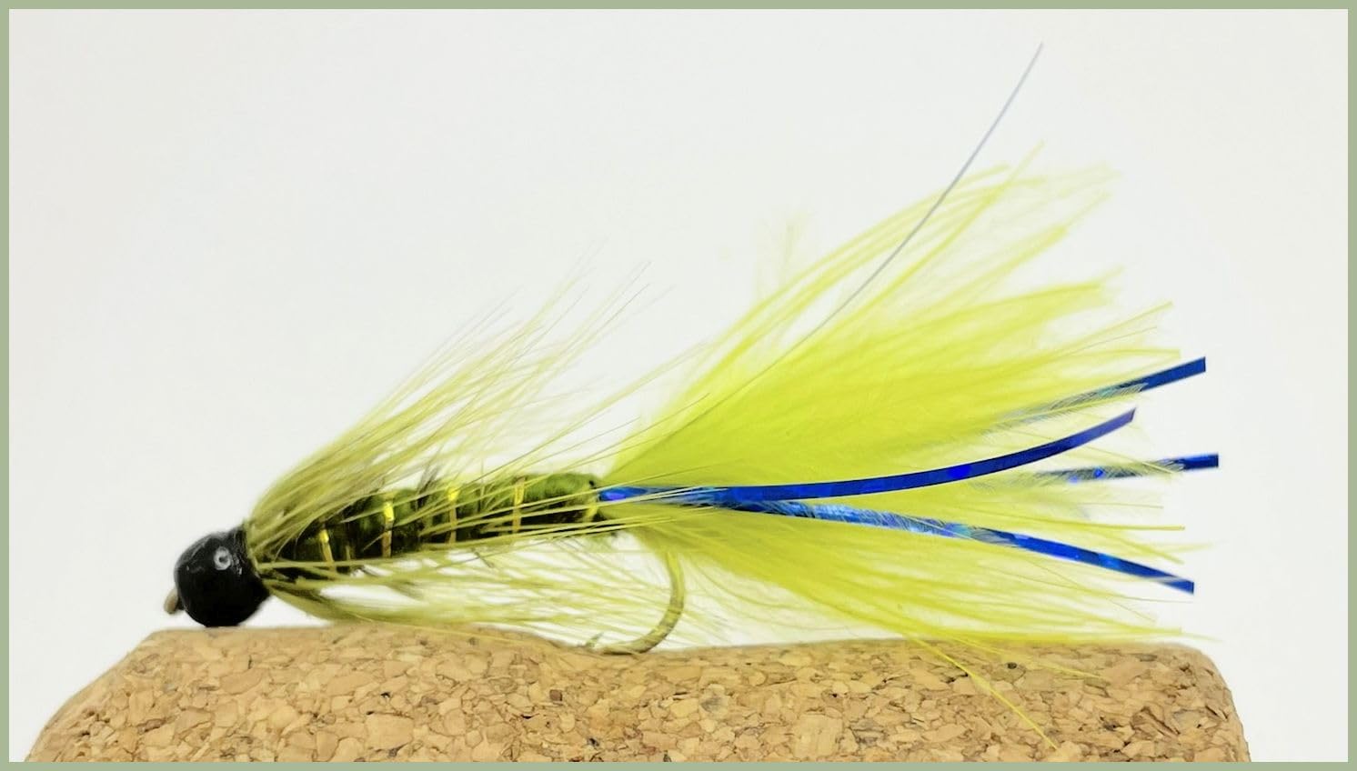 Tungsten Bead Olive Blue Flash Damsels, size 10,Fst Sink Trout Flies Best Lure Flies (12)