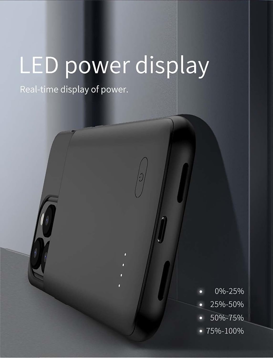 ELLENNE COVER BATTERIA PER IPHONE 16 PRO MAX (6.9") SLIM 7000mAh | COVER CON BATTERIA INTEGRATA PER IPHONE 16 PRO MAX (6.9") BATTERY CASE CUSTODIA RICARICABILE SLIM SOTTILE 7000mAh