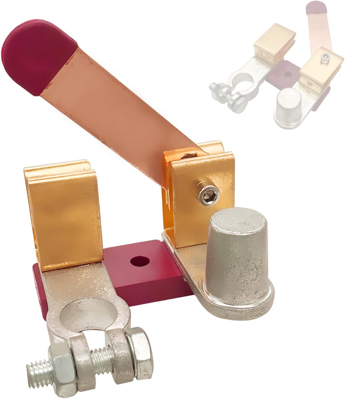 Ampper Top Post Battery Disconnect Switch 12V 24V, Knife Blade Battery Switch Disconnect Power Cut Shut Off for Car Boat RV ATV (Positive, Vertical & Horizontal)