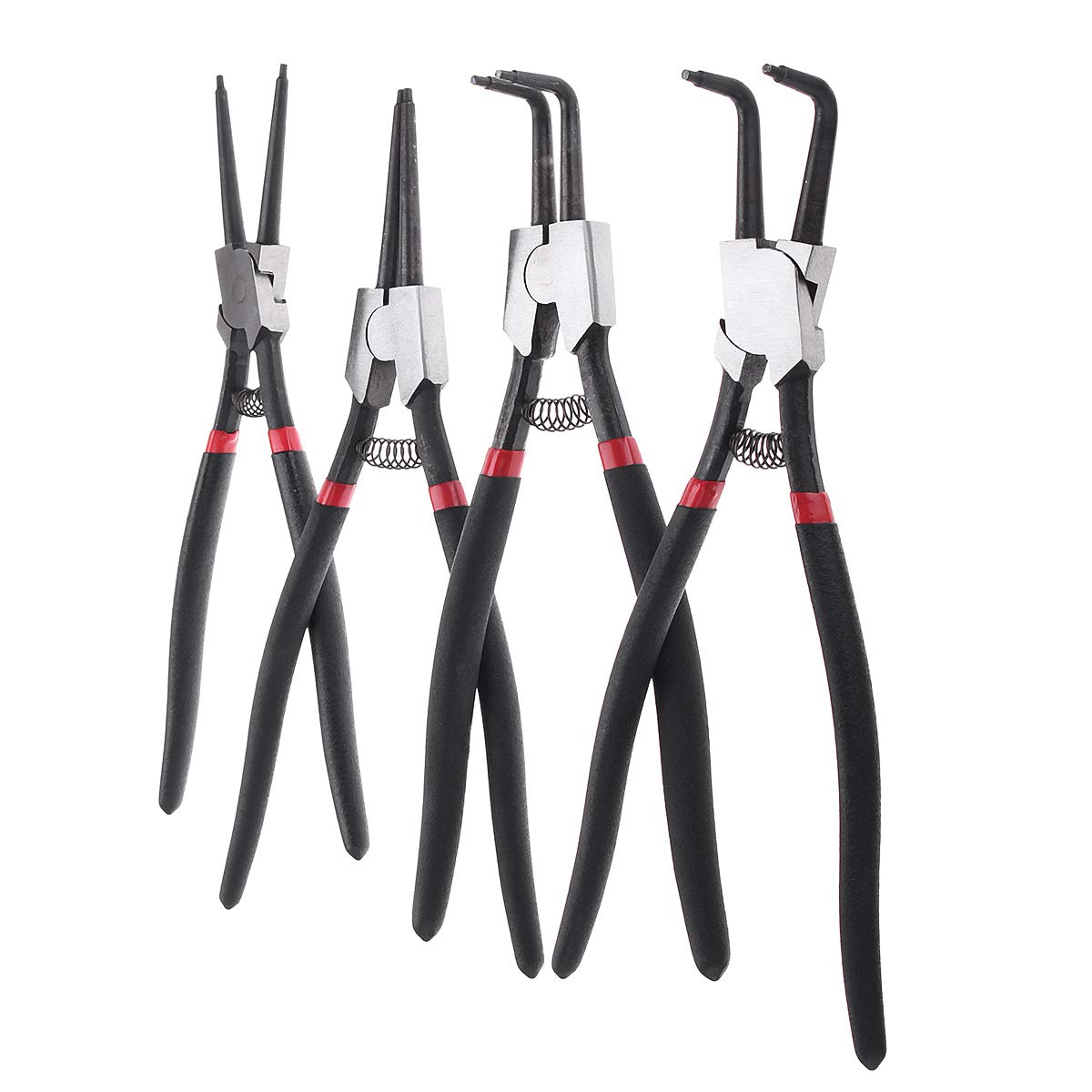 ChaRLes 4 Pezzi Portatile Anello Seeger Snap Pinza Set Interno Esterno Officina Garage Strumento