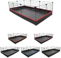 Cercado Aramado Pet Porquinho da Índia 60x120 com Bandeja Higiênica Tapete Impermeável Fácil de Limpar Cercadinho Coelho Proteção Filhotes de Cachorro