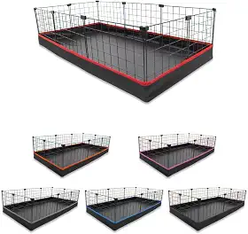 Cercado Aramado Pet Porquinho da Índia 60x120 com Bandeja Higiênica Tapete Impermeável Fácil de Limpar Cercadinho Coelho Proteção Filhotes de Cachorro