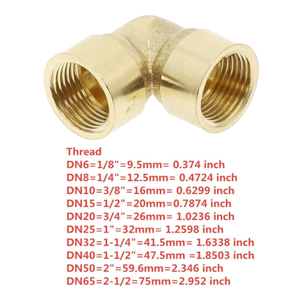 Connettore per tubo flessibile, filettatura 90 gradi, in ottone, raccordo per tubo a gomito, raccordi per tubi a gomito, per decorazione di mobili, Ff/3/4