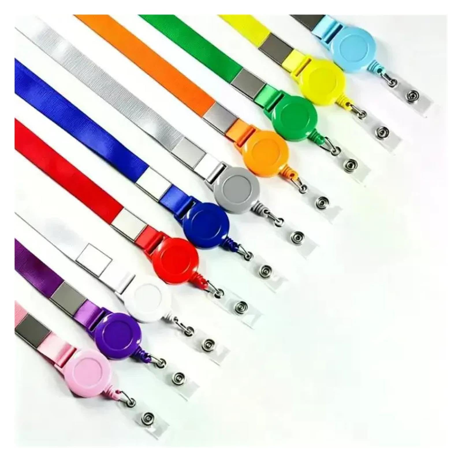 Lot de 30 cordons tour de cou rétractables pour badge