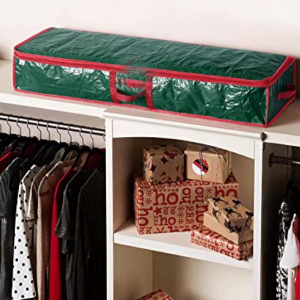 HYLYING Kerst inpakpapier opbergtas, 48 inch onderbed cadeau wrap organizer tas met afneembare accessoire Tote inpakpapier opbergcontainers voor vakantie seizoen HYLYING Kerst inpakpapier opbergtas, 48 inch onderbed cadeau wrap organizer tas met afneembare accessoire Tote inpakpapier opbergcontainers voor vakantie seizoen