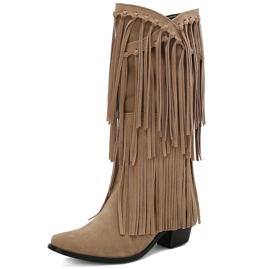 Bota Marron Mujer UnoSheng Botas Altas Con Tacu00f3n Grueso Con