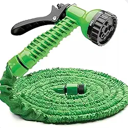Mangueira Extensível até 30 Metros Sete Tipos de Jato com Esguicho para Irrigação (Verde, 30M)