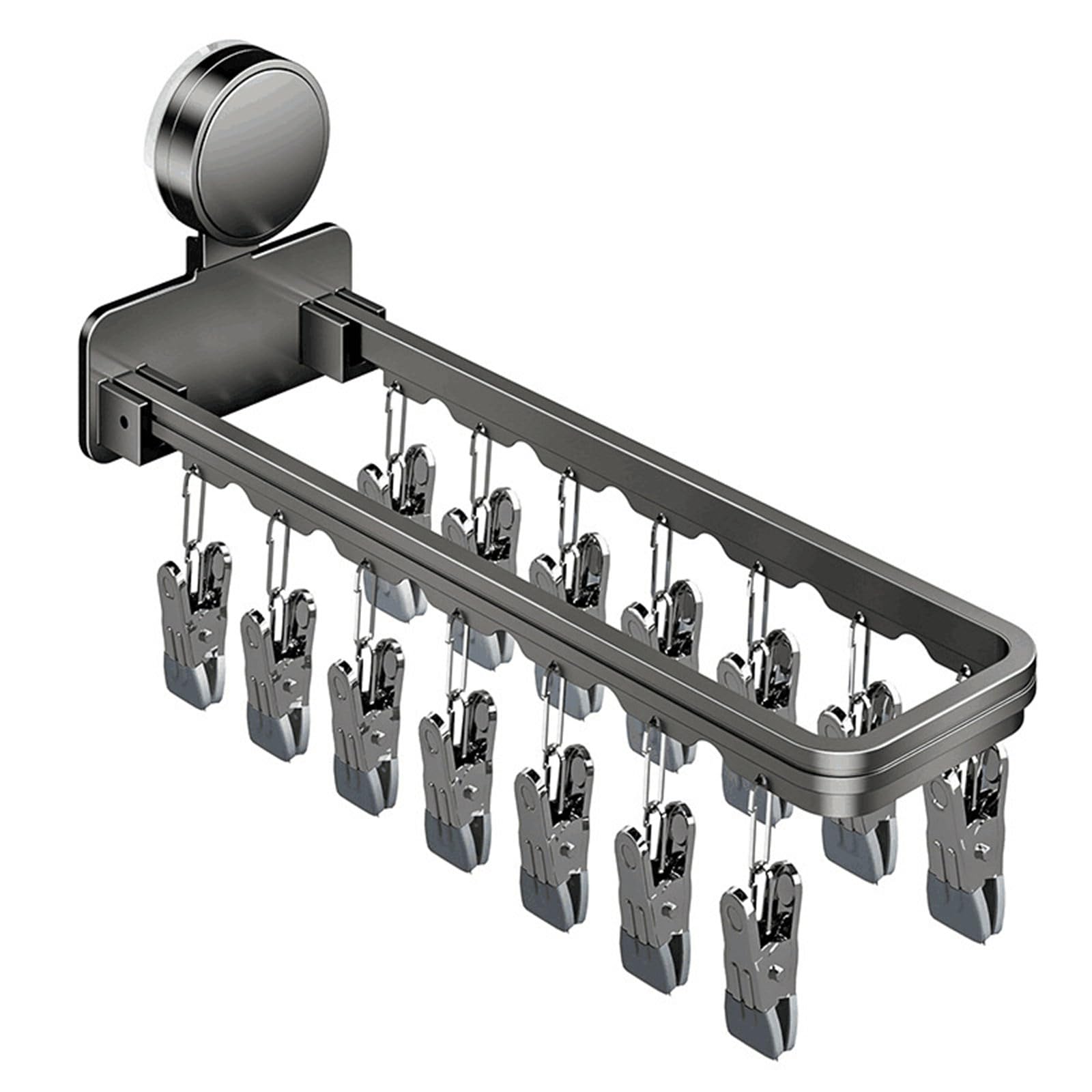 Avejjbaey Space Aluminum Sock Drying Rack with Suction Cups Foldable Designs for Small Laundry Items Suction Cup Sock Dryer