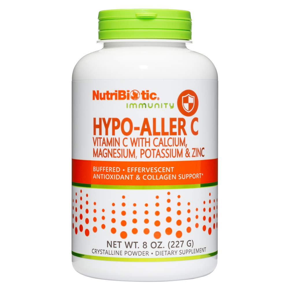 NutriBiotic Hypo-Aller C Powder Vitamin C and Minerals for Antioxidant & Collagen Support | 1300 mg Vitamin C per serving | 8 ounce | Buffered and Easy on the S
