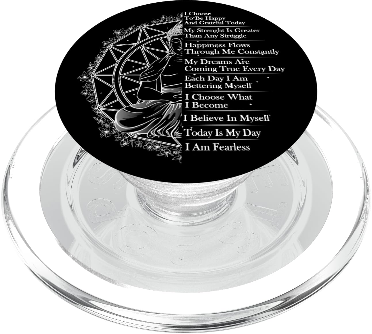 Positive Affirmation Mantra Buddha PopSockets PopGrip for MagSafe