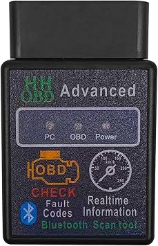 OBD2 Bluetooth Scanner Diagnostic Tool, Real-time Wireless Code Reader, ELM327 V2.1 Reset/Clear Fault Codes Device, Engine Light Eliminates Scanner, for iOS & Android & Windows (Black)