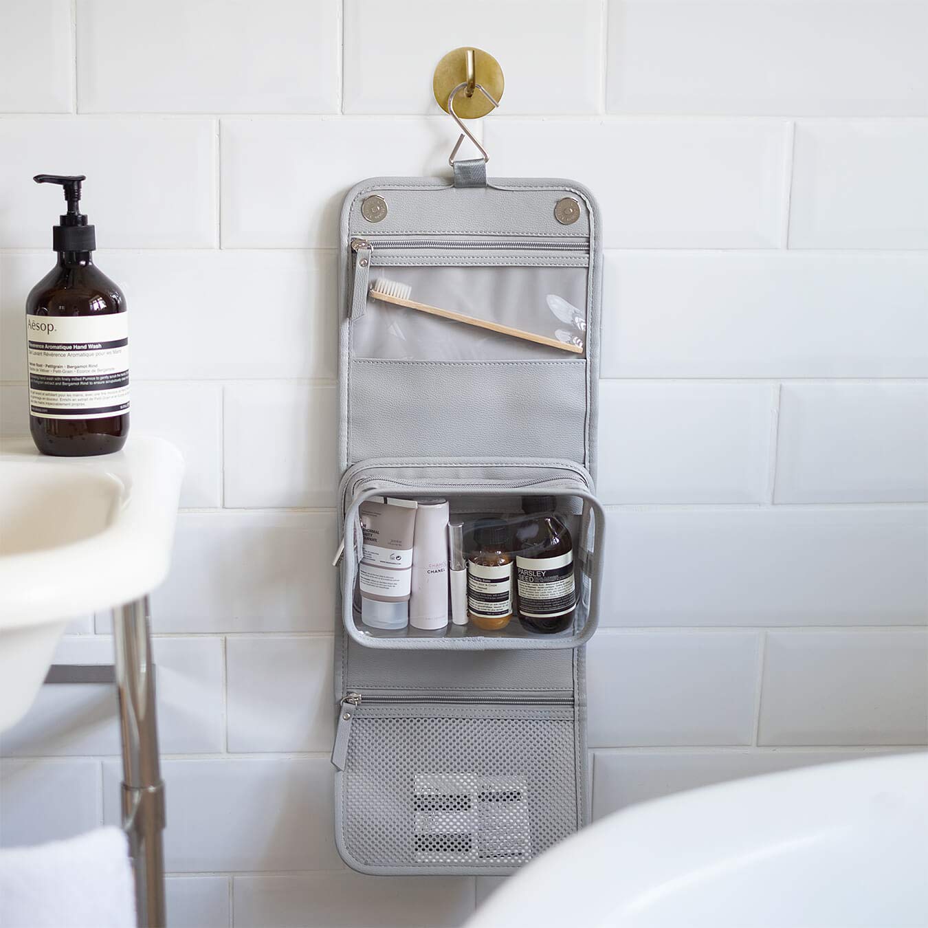 Stackers Neceser colgante pequeño gris guijarro