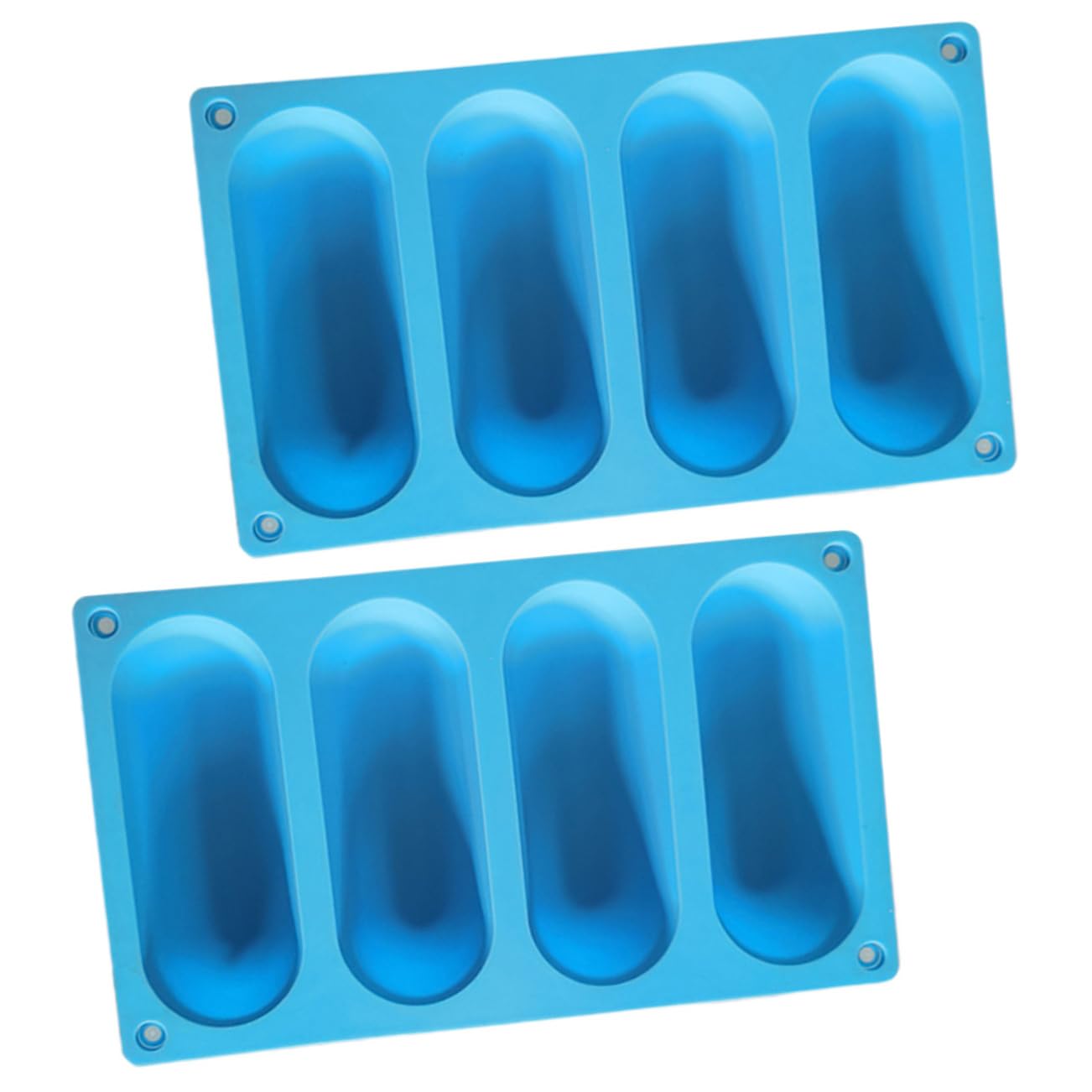 BRIGHTFUFU 2pcs Nonstick Hot Dog Bun Molds for Baking Heat Proof Baking Pan Silicone Bread Homemade Hotdog Bun Forms