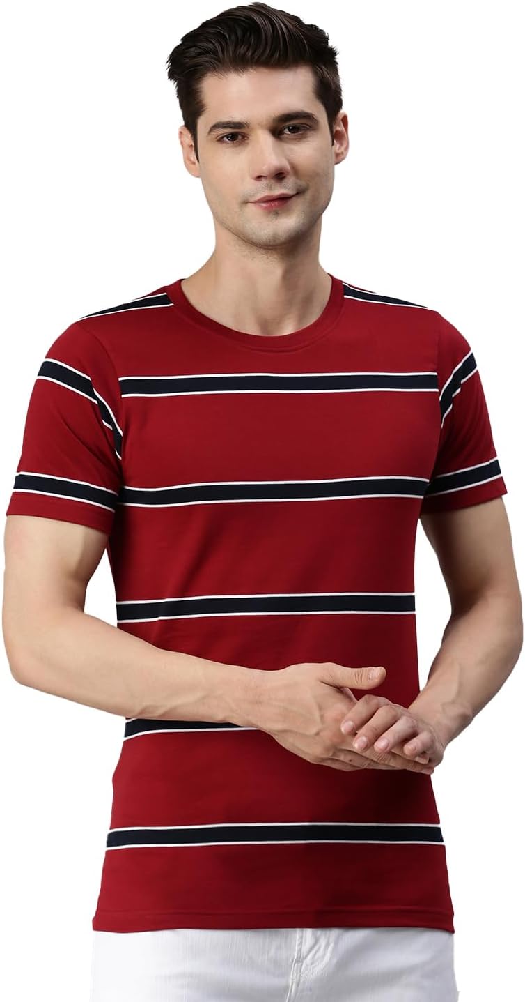 ONN Men's Half Sleeves Round Neck 100% Cotton T-Shirt