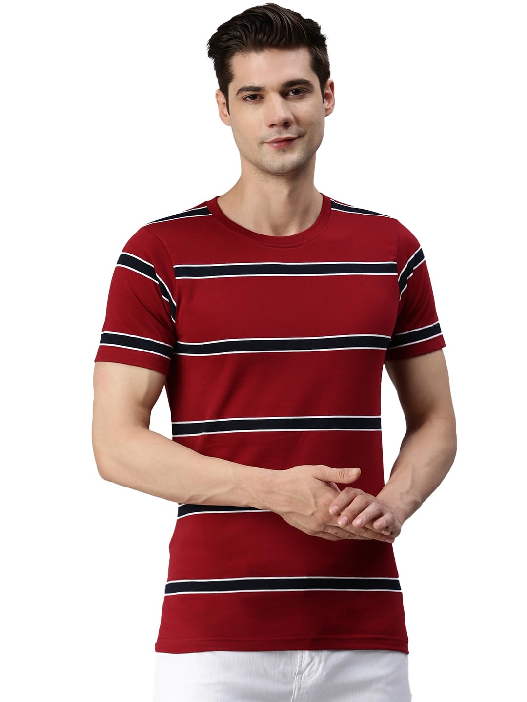 ONN Men's Half Sleeves Round Neck 100% Cotton T-Shirt