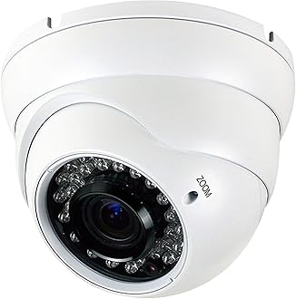 Analog CCTV Camera HD 1080P 4-in-1 (TVI/AHD/CVI/CVBS) Security Dome Camera Outdoor, 2.8mm-12mm Manual Focus/Zoom Varifocal Lens, Weatherproof Metal Housing 36 IR-LEDs Day & Night Monitoring (White)