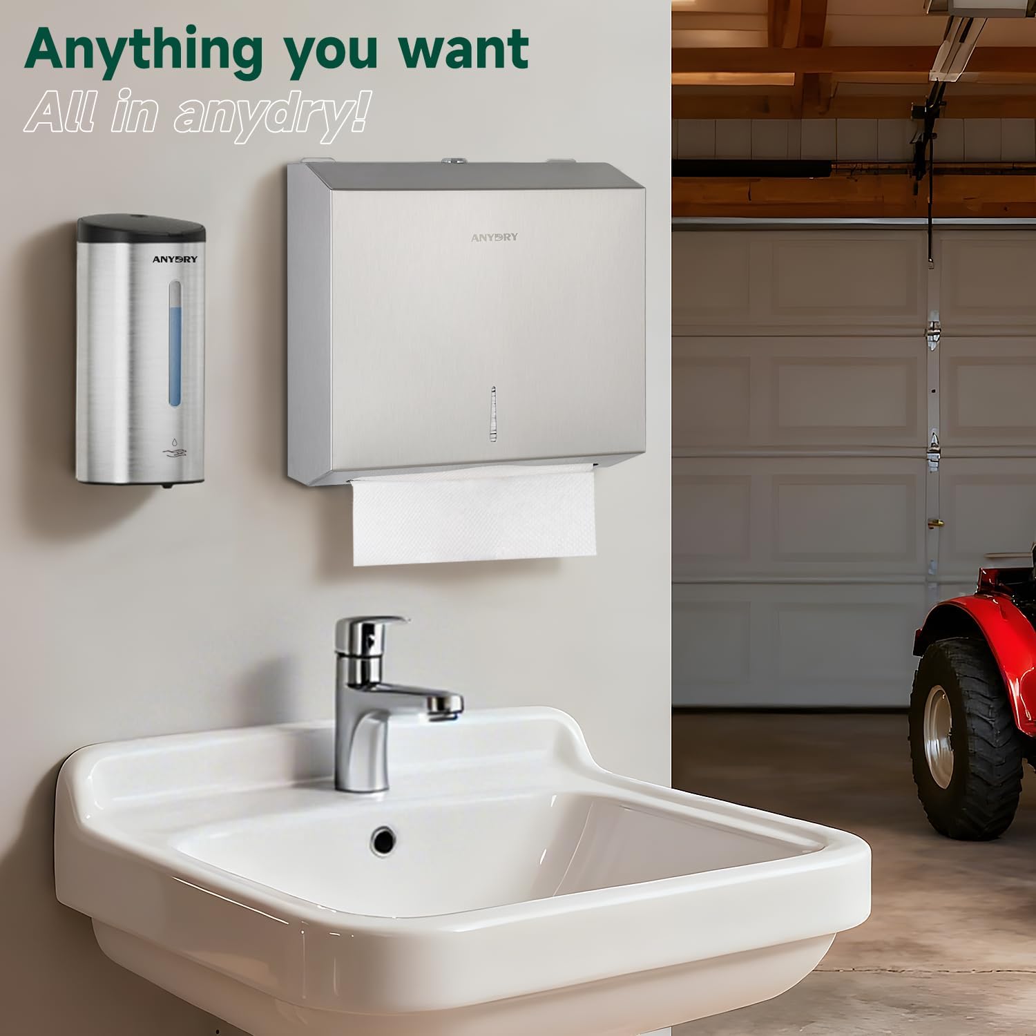 Touchless Automatic Liquid Soap Dispense Wall Mount 25oz Large Capacity Stainless Steel for Commercial (Brushed) - Image 6