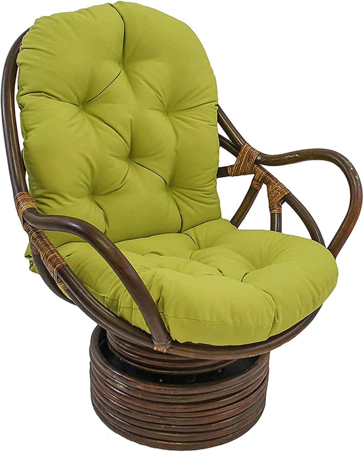 Swivel Rocker Cushion, Outdoor Rocking Chair Cushions, Garden Hammocks Papasan Chair Cushion Swivel Rocker Chair Cushion Thickened Chair Pad,Grass Green
