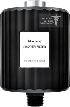 Filterbaby Signature Shower Filter for Sensitive Skin & Hair, Expert Developed,Lab Tested to Reduce up to 99% Chlorine & Chloramine,Reduce Common Water Impurities, Strong Water Flow,Easy Install,Black