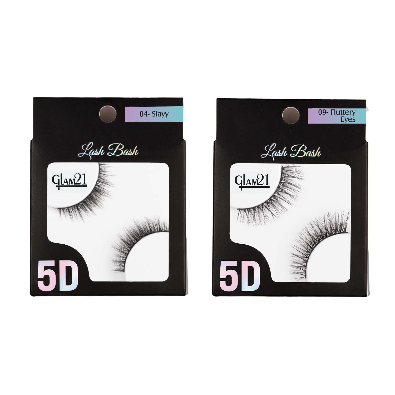 Glam21 Lash Bash Eyelashes - 5D Fake Eyelashes, False lashes for Eye, Natural & Soft, Combo Pack of 2 - (Slayy - Fluttery Eyes)-image-45