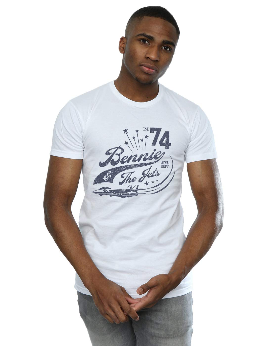 Absolute Cult Men's White Elton John Bennie And The Jets T-Shirt X-Large
