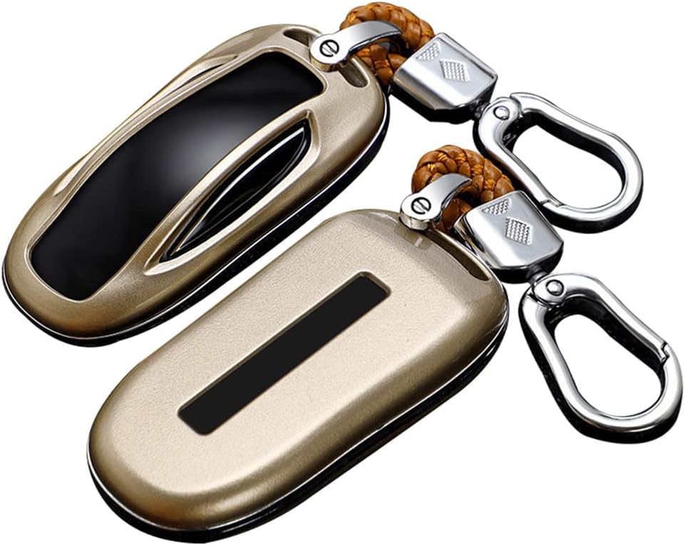 SANRILY Fit for Tesla Model X Smart Key Cover ABS Plastic Key Protector Shell with Carbon Fiber Texture
