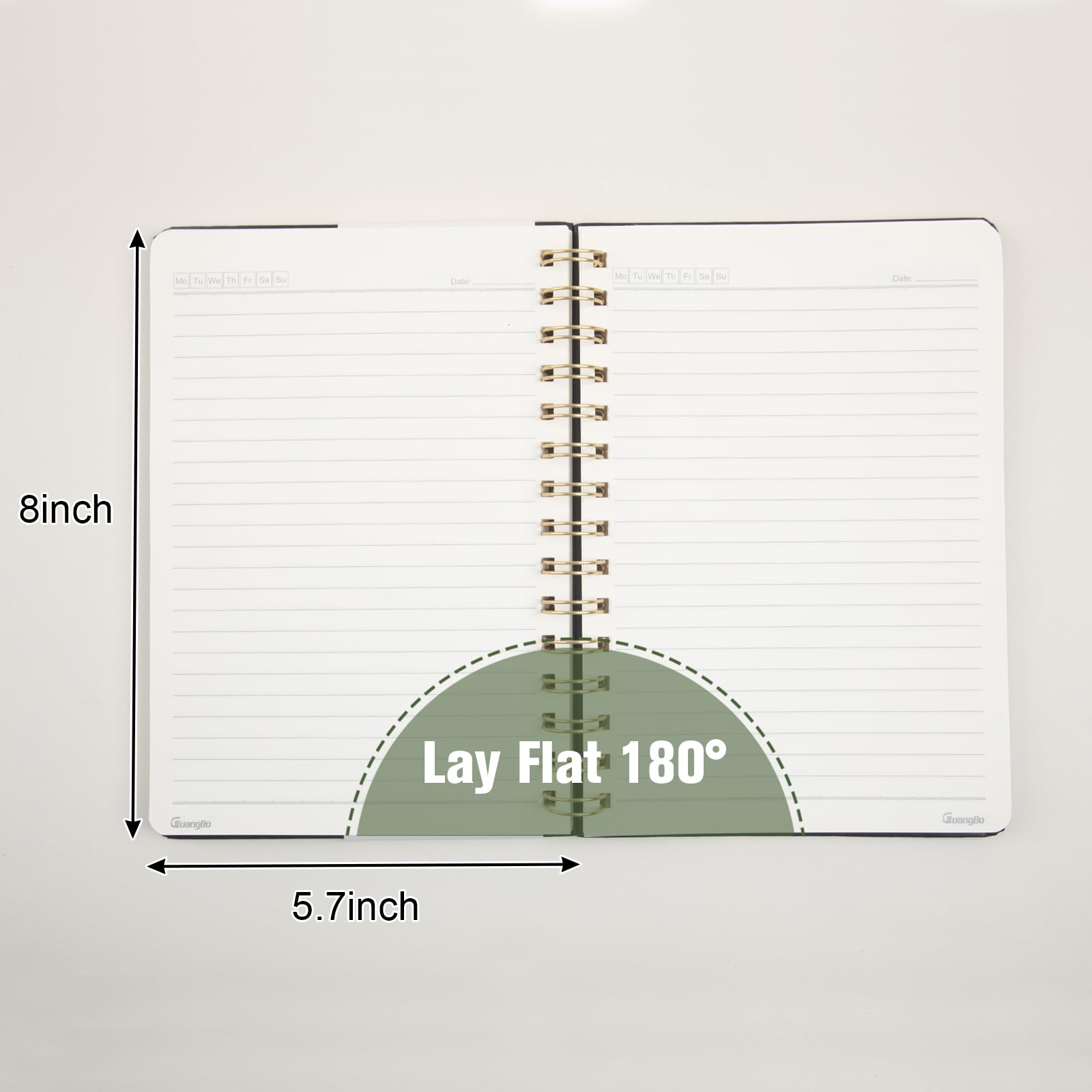 Lined Spiral Journal Notebook for Work with 160 Pages, 5.6" x 8" Hardcover Notebooks Journals Medium Size for Writing Women Men, Black