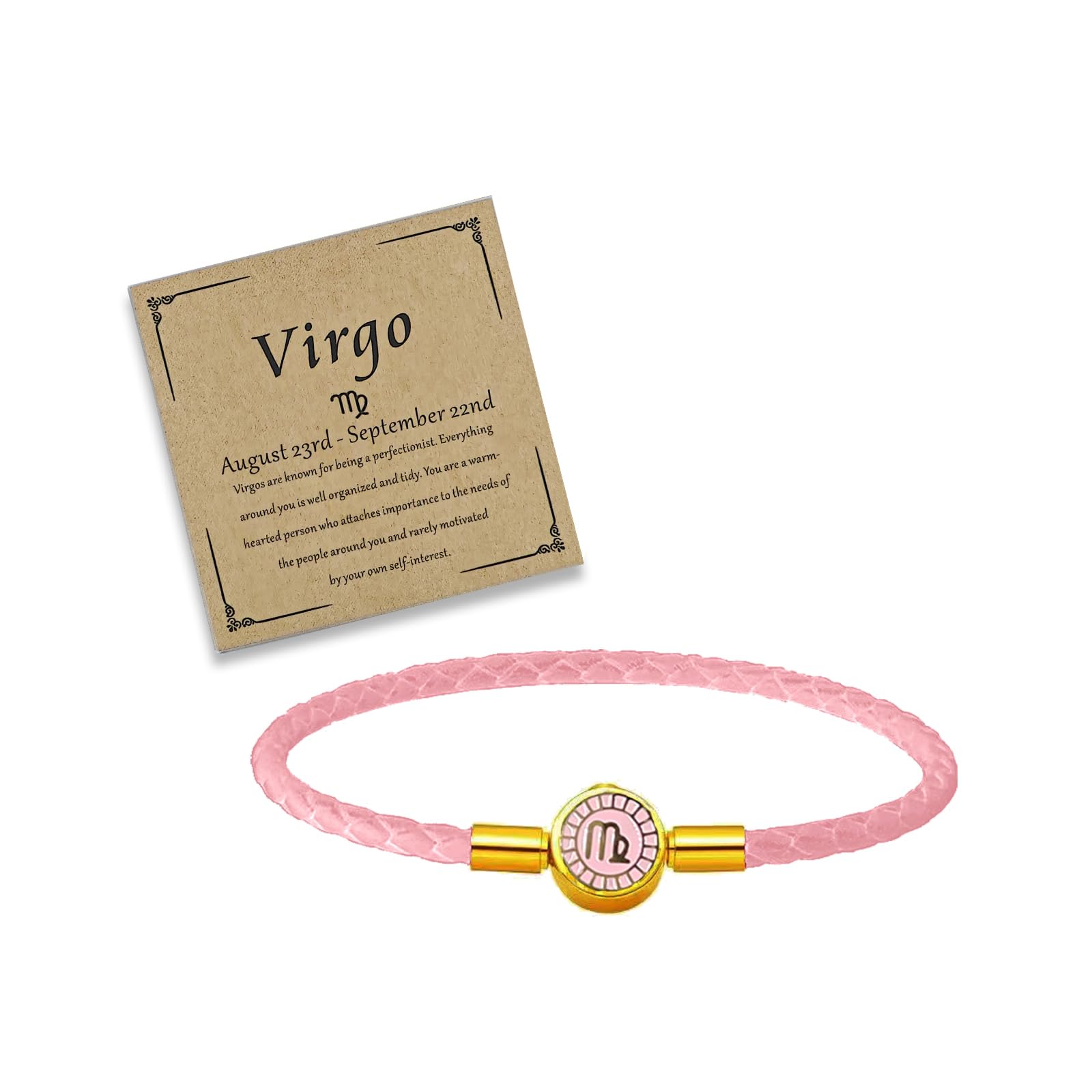 Decixde Zodiac Bracelet for Women 12 Constellation Bracelet Zodiac Leather Bracelets for Men Zodiac Signs Spirit Bracelet 12 Constellation Birthday Jewelry Set for Women Men