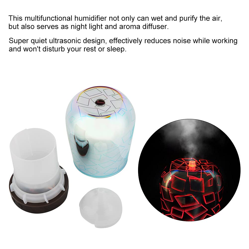Umidificatore diffusore per aromaterapia ad ultrasuoni 100ml con luce notturna a LED, silenzioso, spegnimento automatico, per soggiorno camera da letto