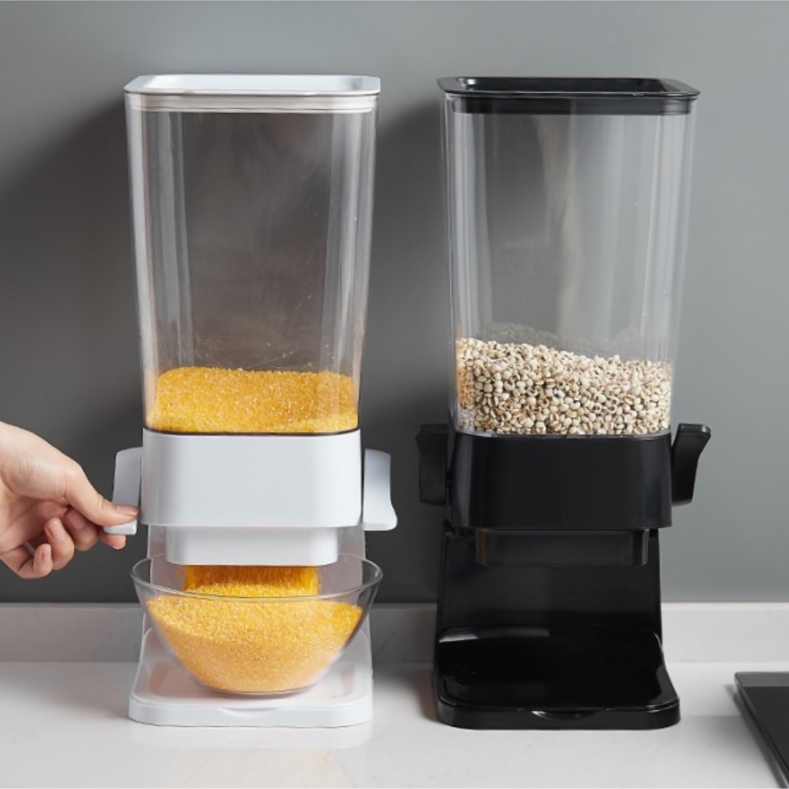 Dispenser Cereali da Colazione Contenitori per Cereali da 5500 Ml, Dispenser per Dispensa, Non Facili da Schiacciare, Possono Contenere Snack di Farina D'avena Contenitore Cereali(White)
