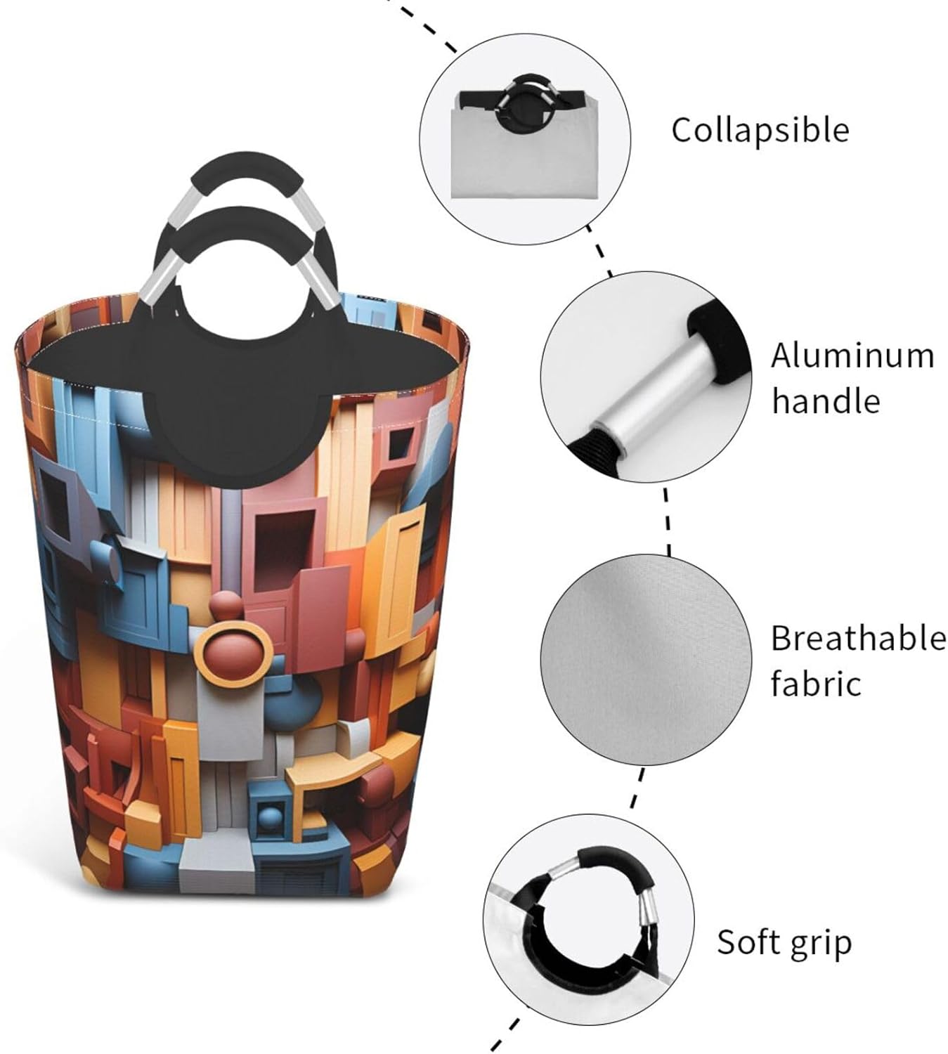 Colorful Cube Space Square storage bag 50L, suitable for multiple scenes, foldable dirty clothes storage basket.
