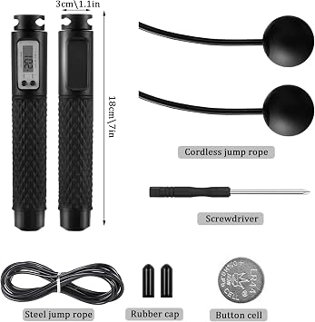 Skipping Rope with Counter, Skip Rope with LED Display, Workout Equipment Non-slip Handle for Women Men Adult Kids-Jump Rope For Exercise Fat burning Workout Home or Gym personal Training Rope