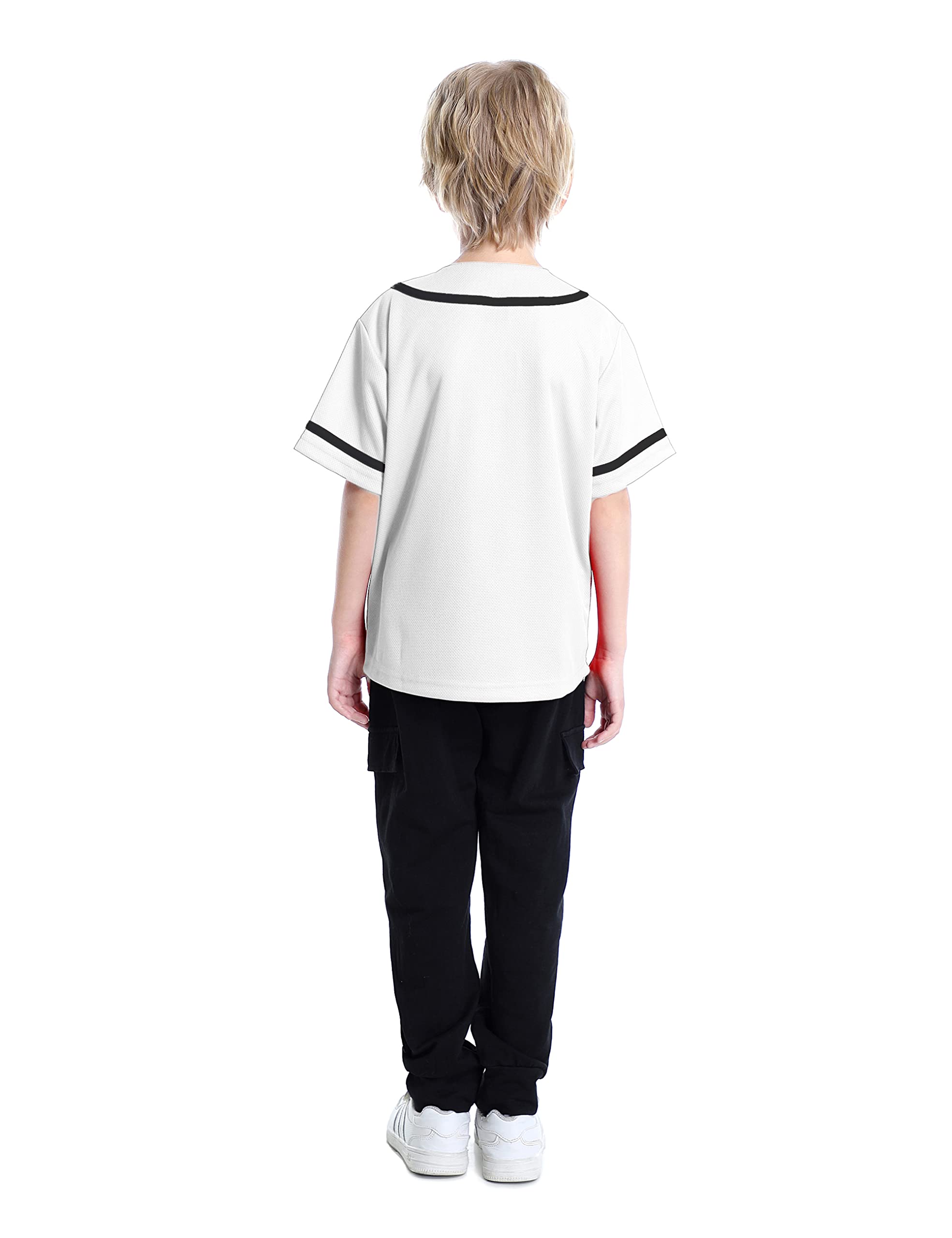 TopTie Maillot de baseball personnalisé pour garçons, jersey boutonné vers le bas