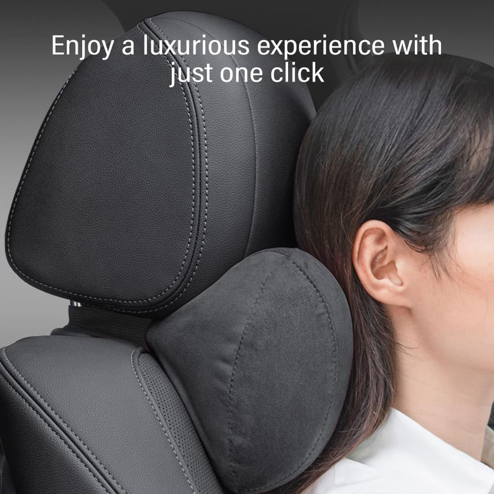 NURCIX Auto Nackenkissen Autositz Kopf Nackenstütze Kopfstütze für Volvo XC60 XC40 XC90 S90 S60 Auto-Kissen zum Fahren Nackenschmerzlinderung Auto Decor Zubehör,Black Style