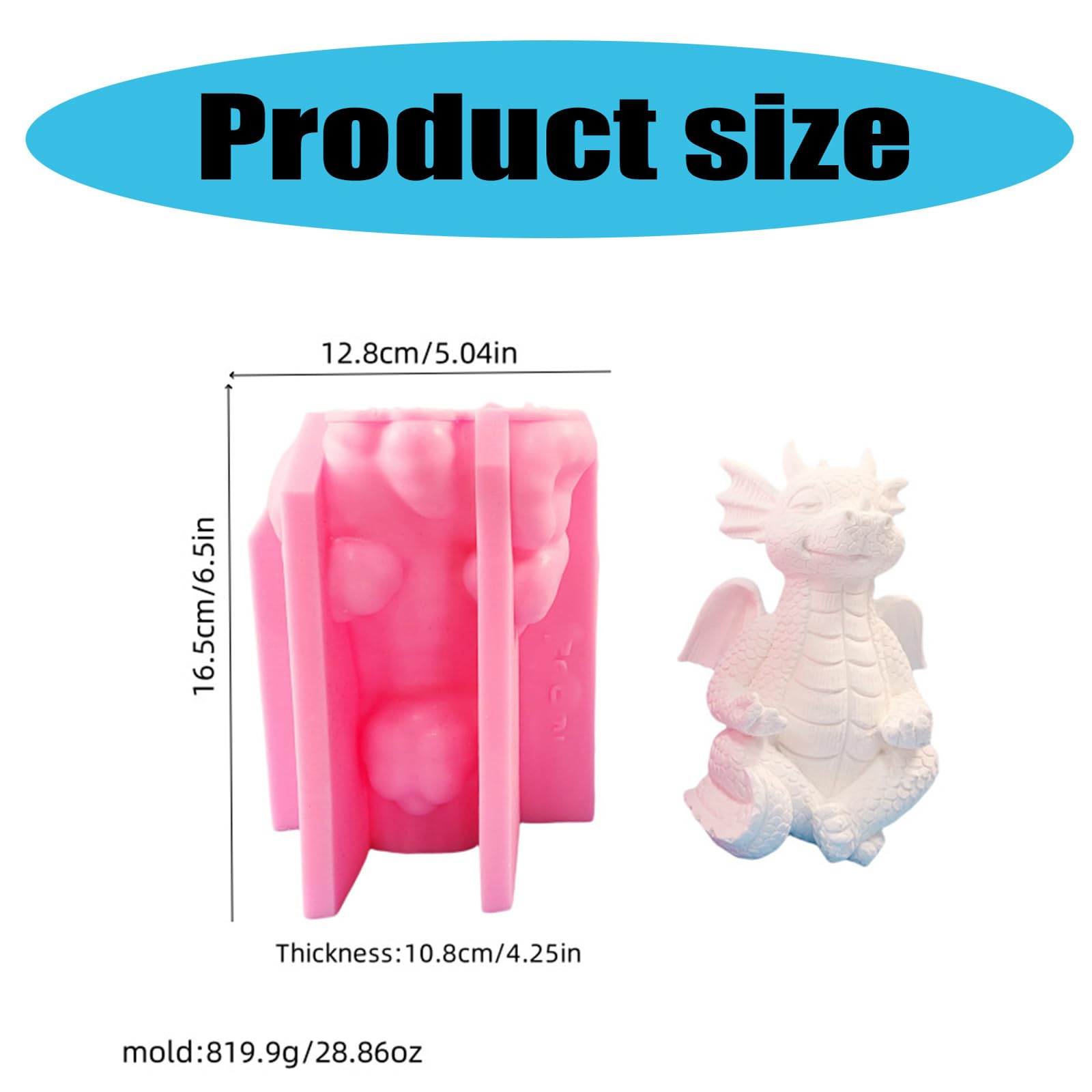 Moule en silicone de qualité alimentaire en forme de dragon pour projets de décoration de bureau, bijoux, outil facile à démouler