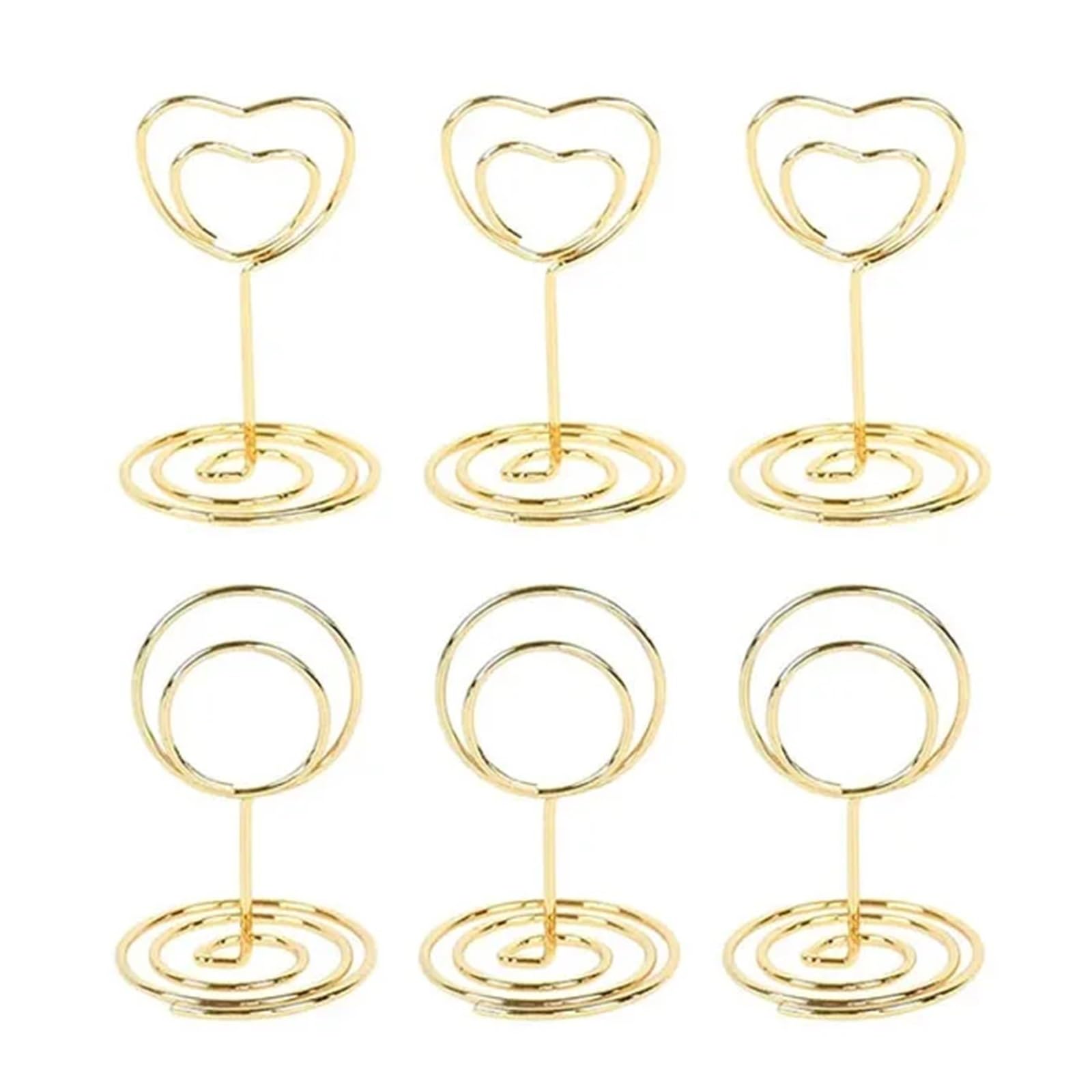 QMDSNFB Table Number Holders 24/1PCS Metal Place Card Holders Photo Clip Stands Wedding Table Number Name Sign Stand Birthday Party Home Decoration Supplies(Mix Shape,12PCS)