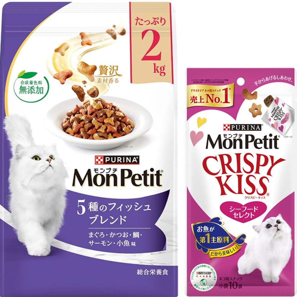 Amazon.co.jp: モンプチ バッグ 5種のフィッシュブレンド 2kg+