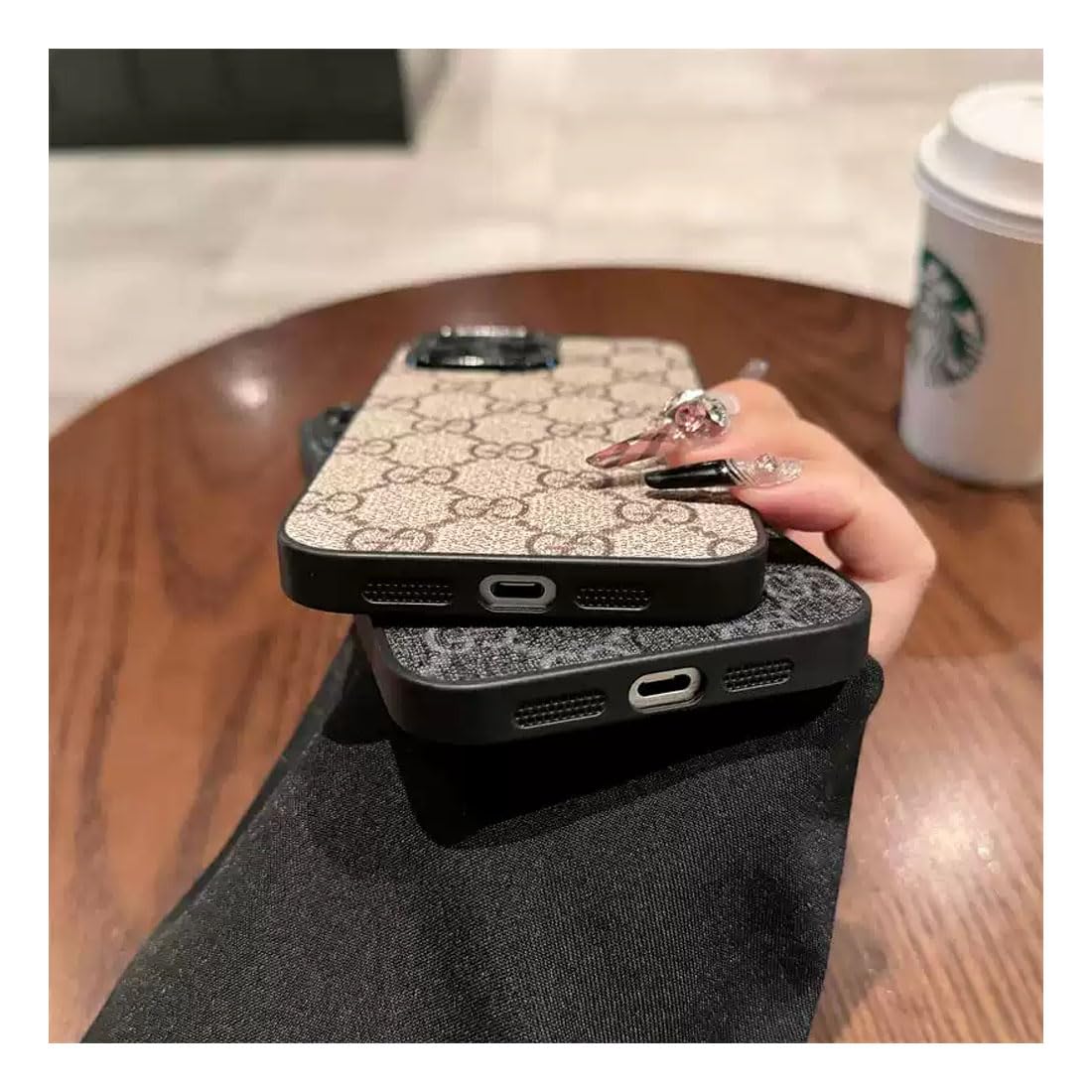 Amazon.co.jp: 2つのGロゴ スマホケース PU 合成皮革 オシャレ