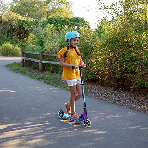 Jetson Scooters - Mars Kick Scooter (Iridescent) - Collapsible Portable Kids Push Scooter - Lightweight Folding Design With High Visibility Rgb Light Up Leds On Wheels And Deck #TOP2