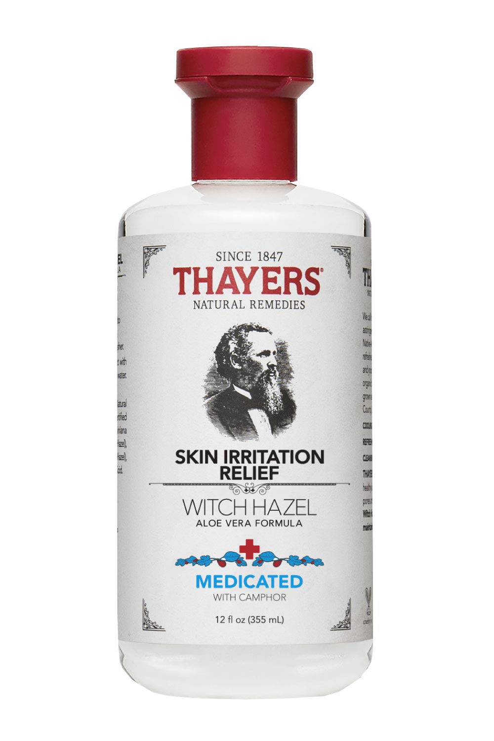 Thayers Medicated Skin Irritation Relief Witch Hazel with Aloe Vera, 12 oz bottle