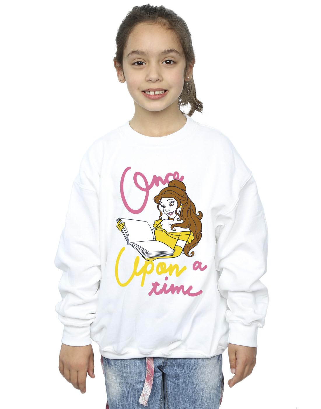 Disney Girls Beauty and The Beast Belle Once Upon A Time Sweatshirt White 5-6 Years