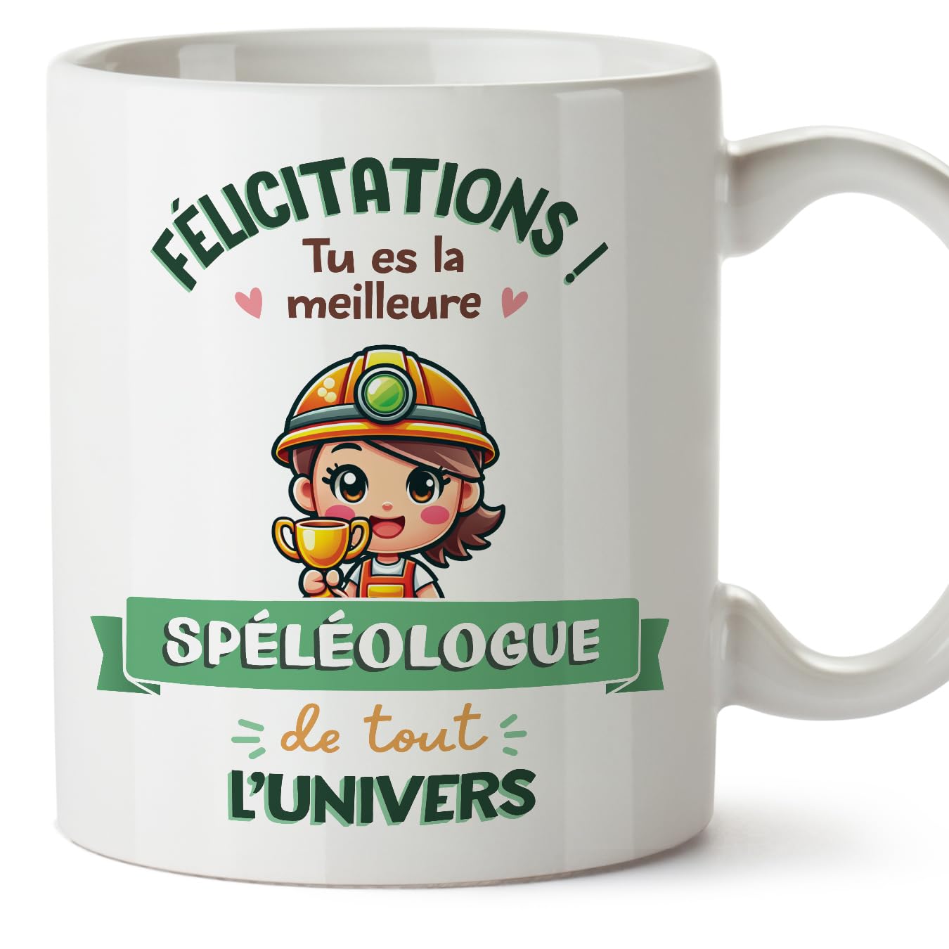 MUGFFINS SPELEOLOGIST Woman Mug - in French - Meilleur Univers Trophée - Funny Gift for Colleagues - Ceramic 11oz Mug — image 1