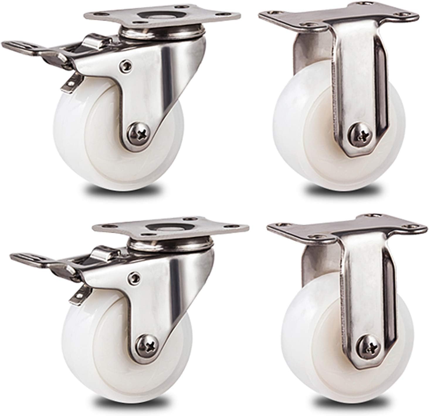 GYRAZXS 360° Noise-Free Swivel Cs for Small Furniture & Trolleys 50mm with Brake Heavy-Duty Rolling Wheels Furniture Moving Solutions & Easy Maneuverability