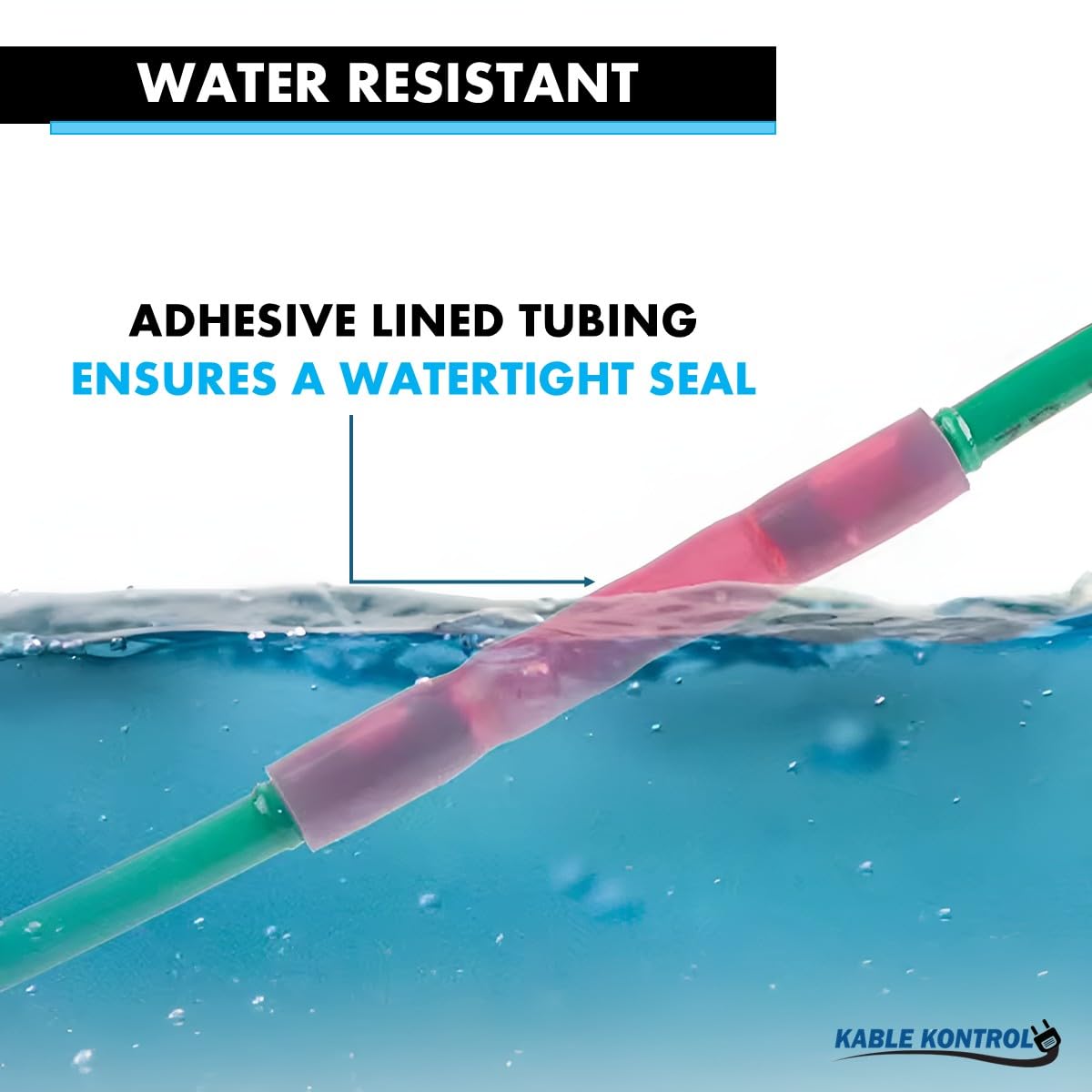 Kable Kontrol Heat Shrink Butt Connector - 12-10 AWG 100 Pcs UL Listed – Insulated Butt Splice Waterproof Marine Grade Crimp Terminals, Copper & HDPE for Automotive, Boat, Stereo Wiring - Yellow